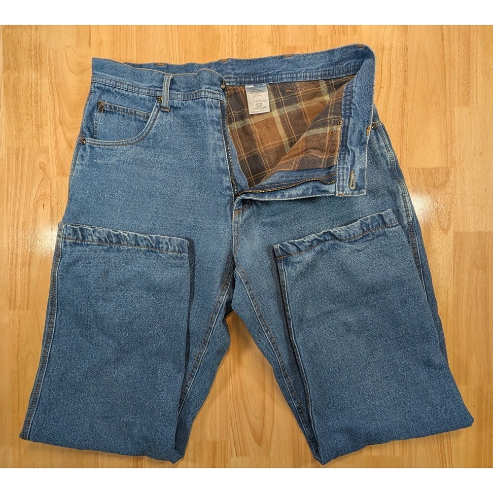 Lakin McKey Carpenter Jeans Men 36x31 Blue Denim‎ Work Pants Flannel Lined